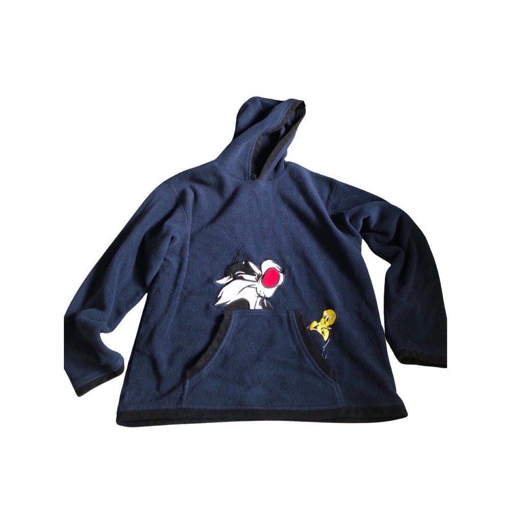 Vintage Looney Tunes Polyester Sweatshirt Size M Embroidered Classic Collection